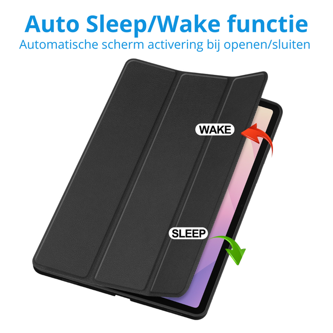 Case2go - Tablet hoes geschikt voor Samsung Galaxy Tab S11 (2025) - 11 Inch - Tri-fold hoes met Auto/Wake functie en Magnetische sluiting - TPU Cover Met Pencil Houder - Zwart