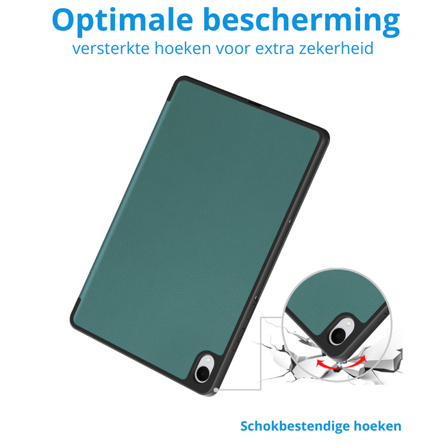 Case2go - Tablet hoes geschikt voor Samsung Galaxy Tab S11 (2025) - 11 Inch - Tri-fold hoes met Auto/Wake functie en Magnetische sluiting - TPU Cover Met Pencil Houder - Groen