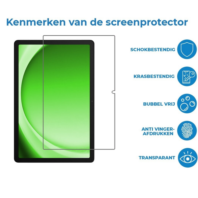 2-Pack Tablet screenprotector geschikt voor Samsung Galaxy Tab A11 (2025) - 8.7 Inch - 2 Stuks - Tempered Glass - Case Friendly - Transparant