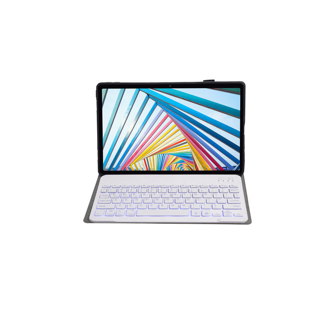 Toetsenbord hoes geschikt voor Lenovo M10 Plus (3de Generatie) 10.6 inch - Bluetooth Functie -  Backlight Toetsen - Goud