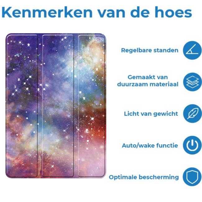Case2go - Tablet hoes geschikt voor Samsung Galaxy Tab S11 (2025) - 11 Inch - Tri-fold hoes met Auto/Wake functie en Magnetische sluiting - TPU Cover Met Pencil Houder - Galaxy