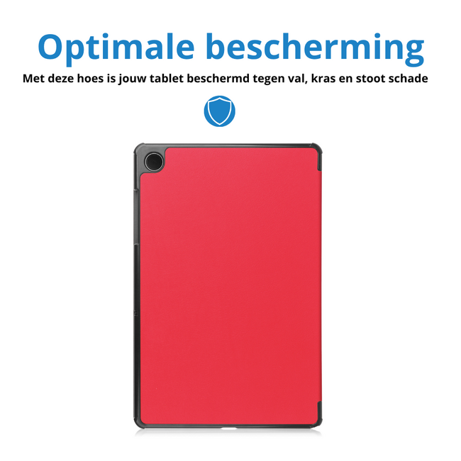 Tablet hoes geschikt voor Samsung Galaxy Tab A11 Plus (2025) - 11 inch - Auto/Wake Functie - Magnetische sluiting - Tri-Fold - Rood