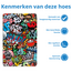 Tablet hoes geschikt voor Samsung Galaxy Tab A11 Plus (2025) - 11 inch - Auto/Wake Functie - Magnetische sluiting - Tri-Fold - Graffiti