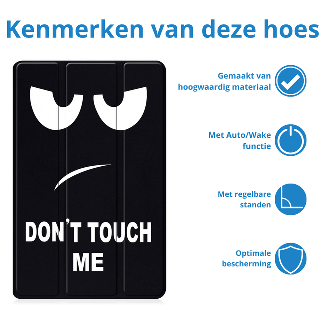Tablet hoes geschikt voor Samsung Galaxy Tab A11 Plus (2025) - 11 inch - Auto/Wake Functie - Magnetische sluiting - Tri-Fold - Don't touch me