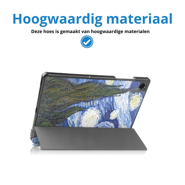 Tablet hoes geschikt voor Samsung Galaxy Tab A11 Plus (2025) - 11 inch - Auto/Wake Functie - Magnetische sluiting - Tri-Fold - Sterrenhemel