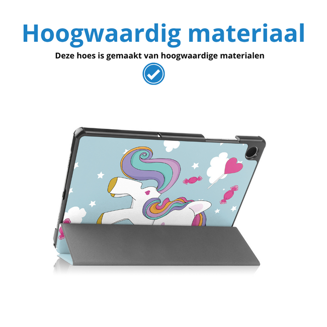 Tablet hoes geschikt voor Samsung Galaxy Tab A11 Plus (2025) - 11 inch - Auto/Wake Functie - Magnetische sluiting - Tri-Fold - Eenhoorn