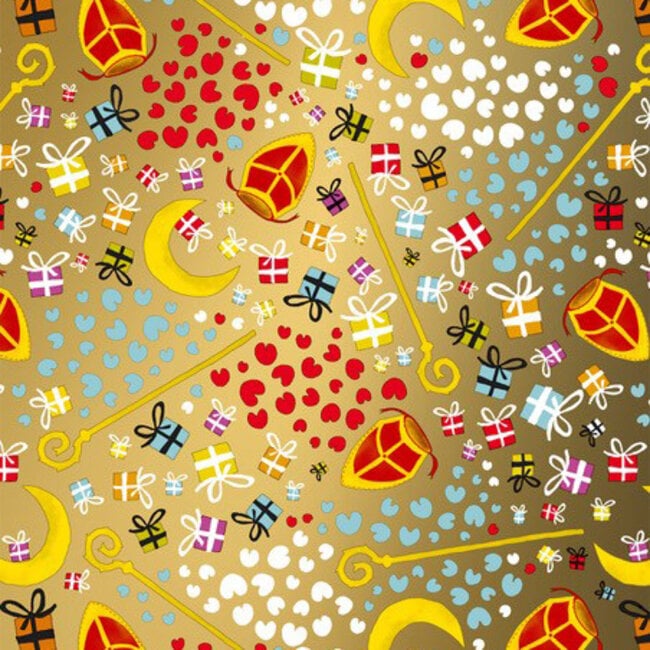 Cadeaupapier Sinterklaas - Goud