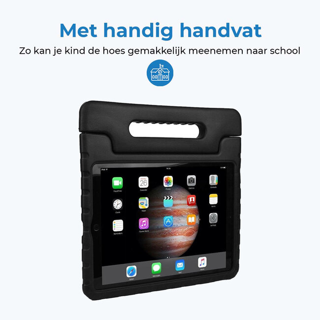 Tablet hoes geschikt voor Apple Tablet hoes geschikt voor Apple iPad 9.7 (2017/2018) - 9.7 Inch - Kinderhoes met handvat - Schokbestendige Kids cover - Zwart