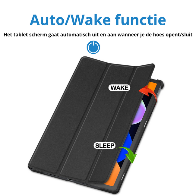 Tablet hoes geschikt voor Lenovo Idea Tab - 11 Inch - Auto Wake/Sleep functie - Magnetische sluiting - Tri-Fold - Zwart