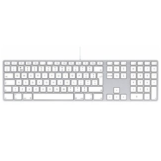 LMP LMP Bedraad Aluminium Apple Toetsenbord met Numpad – QWERTY NL Indeling (ISO) – 110 Toetsen – Voor iMac, MacBook & Desktop – Dubbele USB Poorten – Zilver/Wit