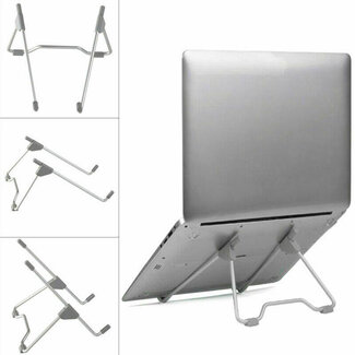 Case2go Universele Verstelbare & Opvouwbare Laptop Standaard  Aluminium Stand - Zilver