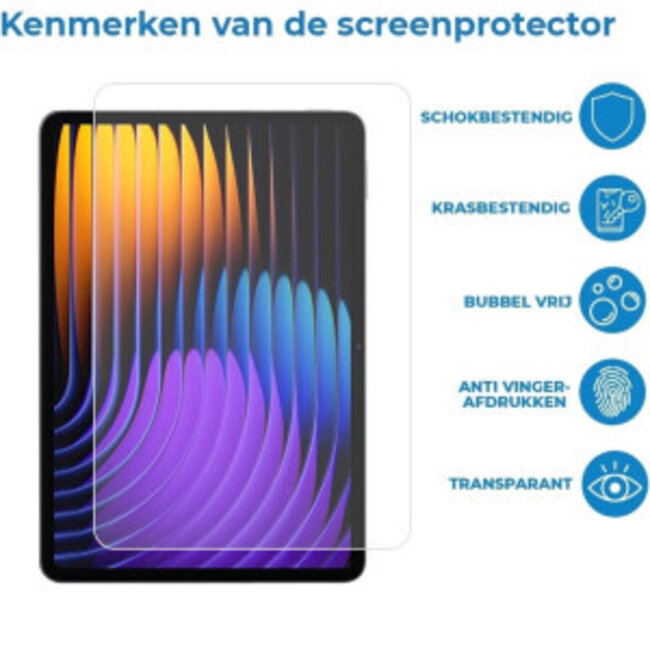 2-Pack Tablet screenprotector geschikt voor Xiaomi Pad 8/8 Pro (2025) - 11.1 Inch - 2 Stuks - Tempered Glass - Case Friendly - Transparant