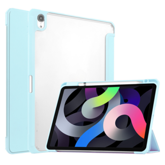 Case2go Case2go - Tablethoes geschikt voor Apple iPad Air 11 (2024) / Apple iPad Air 10.9 (2022) - Transparante Case - Tri-fold Back Cover - Licht Blauw