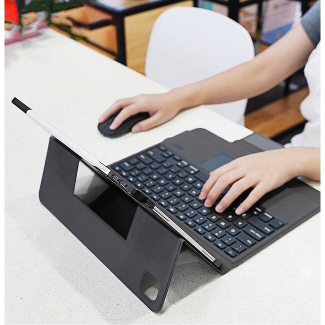 Dux Ducis - Toetsenbord Hoes geschikt voor Apple iPad Pro 12.9 (2020/2021) - Bluetooth toetsenbord hoes - QWERTY layout - Magneetsluiting - Sleep/Wake-up functie - Zwart