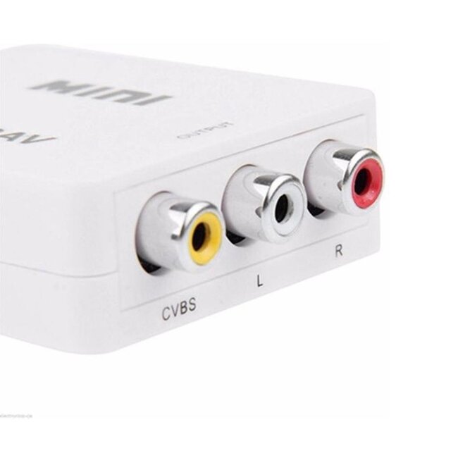 Case2go - HDMI (Randapparatuur) naar AV Adapter - naar Tulp aansluiting (Beeld) - RCA, 2x audio (L/R) - Wit