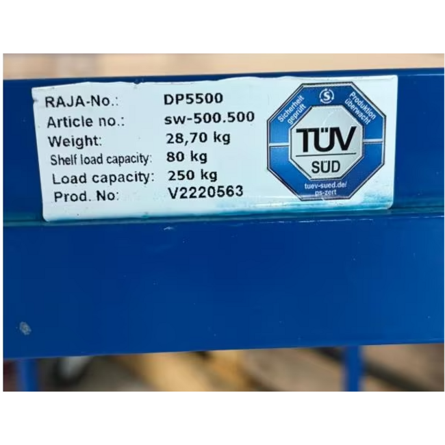 Tafelwagen met duwbeugel 80x50 - met voetrem