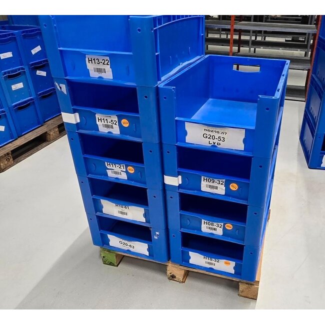 1 stuk - Kunststof Magazijnbak - 60 x 40 x 20 cm - Blauw