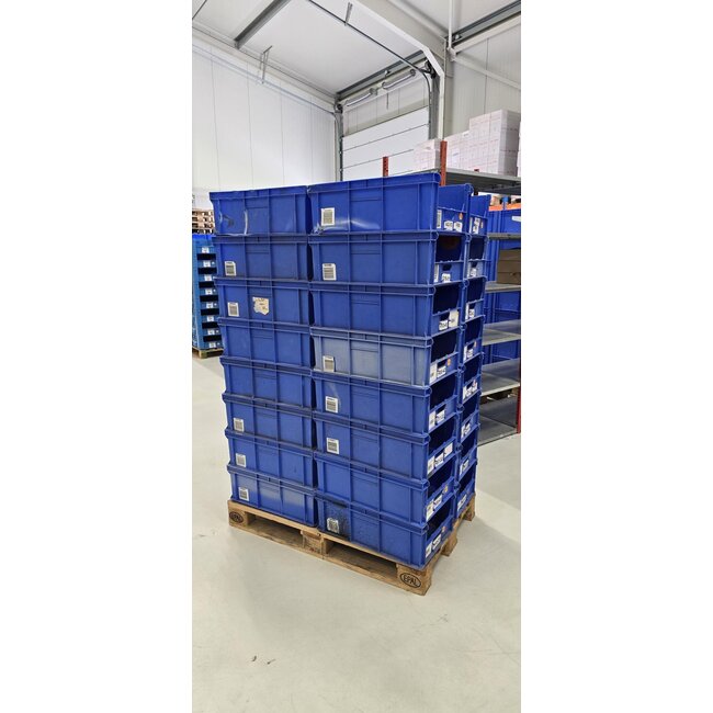 32 stuks - Kunststof Magazijnbak - 60 x 40 x 20 cm - Blauw