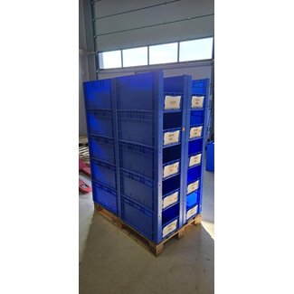 20 stuks - Kunststof Magazijnbak - 60 x 40 x 30 cm - Blauw