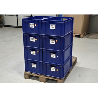 24 stuks - Kunststof Magazijnbak - 60 x 40 x 25 cm - Blauw