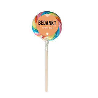 Regenboog lolly - bedankt voor alles - per 6