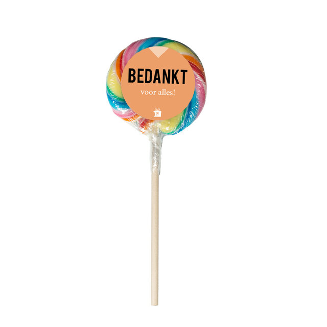 Regenboog lolly - bedankt voor alles - per 6 Regenboog lolly - bedankt voor alles - per 6