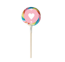 Regenboog lolly - hartje - per 6