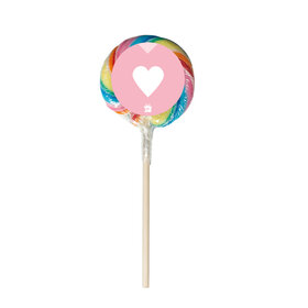Regenboog lolly - hartje - per 6