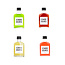 Bottle Language Likorette - mixpakket geel-rood-groen-bruin - per 24