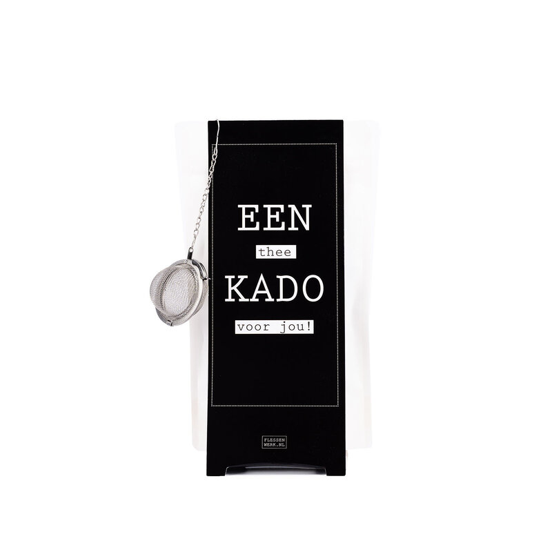 Flessenwerk Een thee KADO voor jou! - thee kado met metalen zeef-stazak-per 6