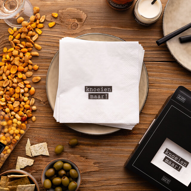 Knoeien maar! - Doos bedrukte servetten - per 12