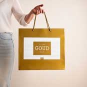 Giftbag groot - Jij bent GOUD waard - goud - mt 40 x 12 x 36 per 12
