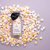 Fles hartjes 500 ml - hartstikke gefeliciteerd met vilt hartje en kaart - per 12