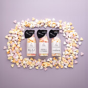 Fles hartjes 500 ml - hartstikke blij met jou! met vilt hartje en kaart - per 12