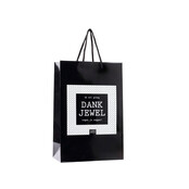 Giftbag klein - Ik wil graag DANKJEWEL tegen je zeggen - zwart - mt 24 x 12 x 36 per 12