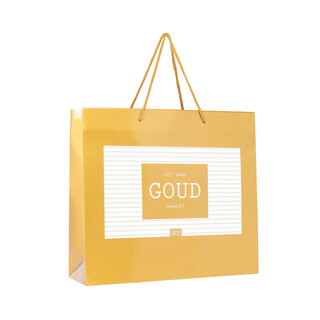 Giftbag groot - Jij bent GOUD waard - goud - mt 40 x 12 x 36 per 12