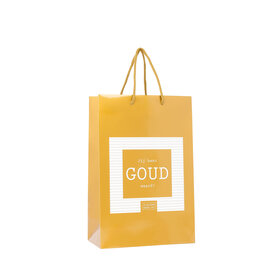 Giftbag klein - Jij bent GOUD waard - goud  - mt 24 x 12 x 36 per 12