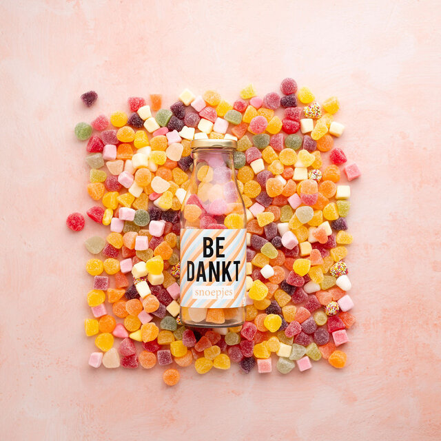 Bedankt snoepjes - Snoep (tum tum)  in fles - per 12