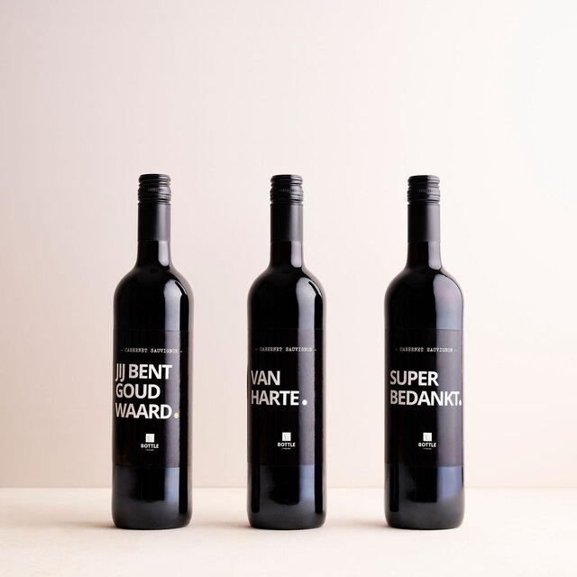 Jij bent goud waard wijn - rood - per 6