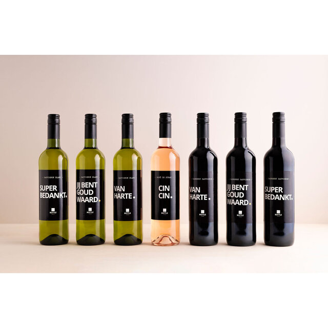 Super bedankt  wijn - wit - per 6