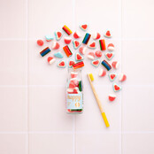 Snoepflesje 250 ml - Happy Birthday - met tandenborstel - per 6