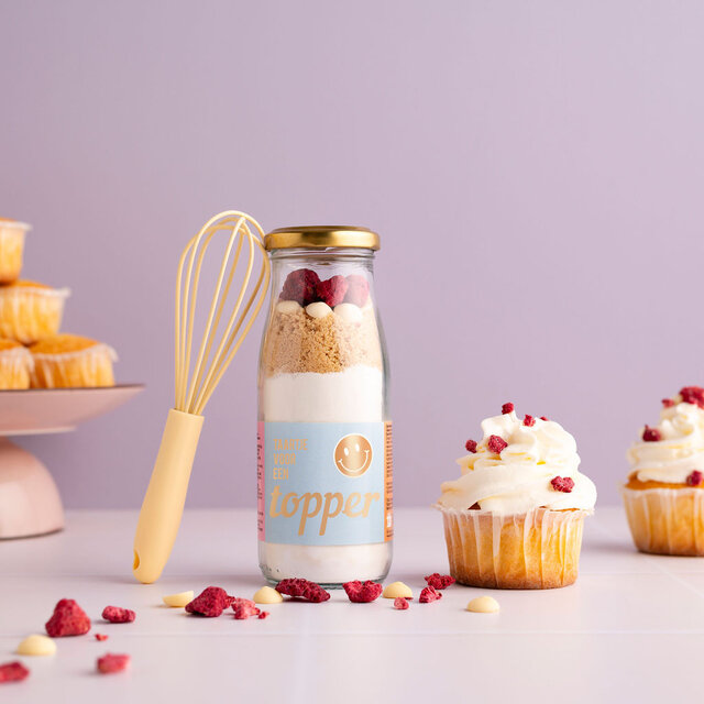 Bakflesje 250ml - Taartje voor een topper - met garde - per 6