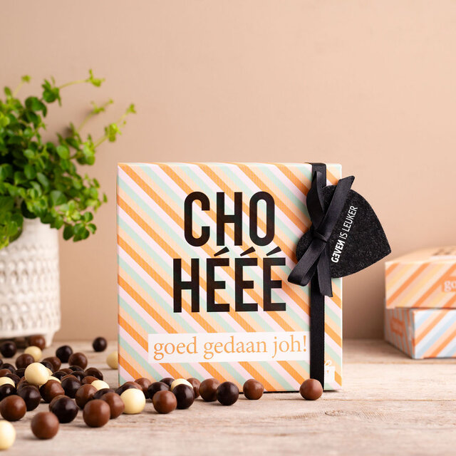 Chohééé! Goed gedaan joh! - chocola  in cadeau-doosje - per 12