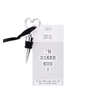 Wijnstop met kaart – Dikke kus! - per 6