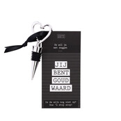 Wijnstop met kaart – Jij bent goud waard! - per 6