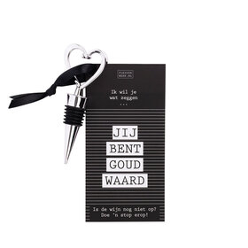 Wijnstop met kaart – Jij bent goud waard! - per 6