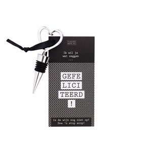 Wijnstop met kaart  – Gefeliciteerd! - per 6