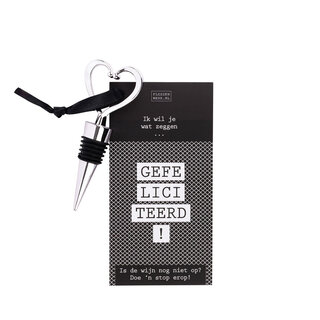 Wijnstop met kaart  – Gefeliciteerd! - per 6