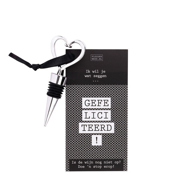 Wijnstop met kaart  – Gefeliciteerd! - per 6 Wijnstop met kaart  – Gefeliciteerd! - per 6