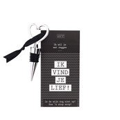 Wijnstop met kaart– Ik vind je lief! - per 6